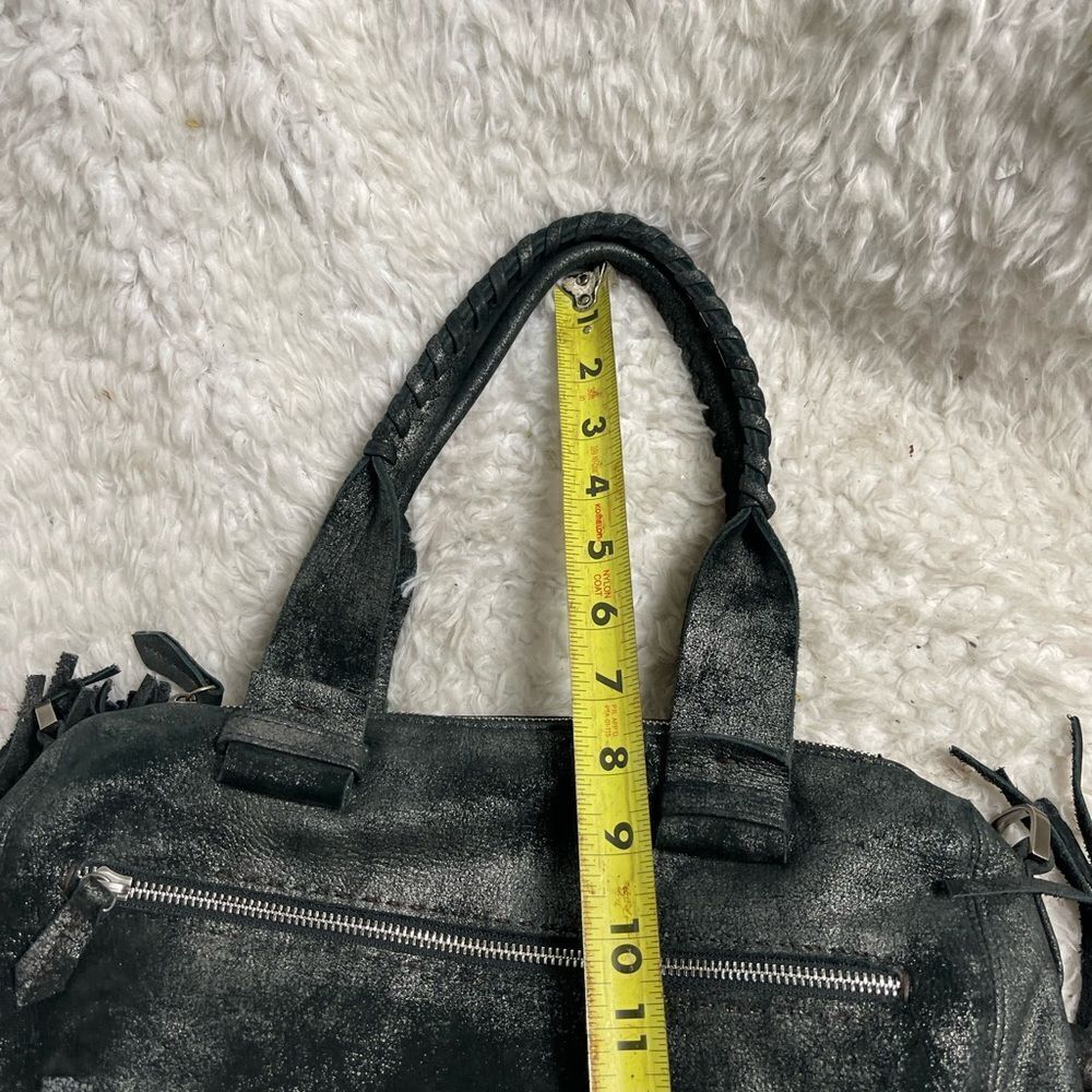 Carla Mancini black metallic silver Medium Satchel bag silver tone hardwares - Picture 15 of 15